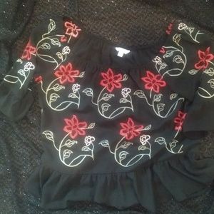 Beautiful rose embroidered top
